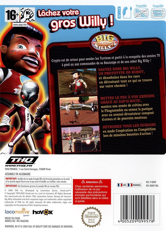 DESTROY ALL HUMANS ! LACHEZ LE GROS WILLY ! - vue 2